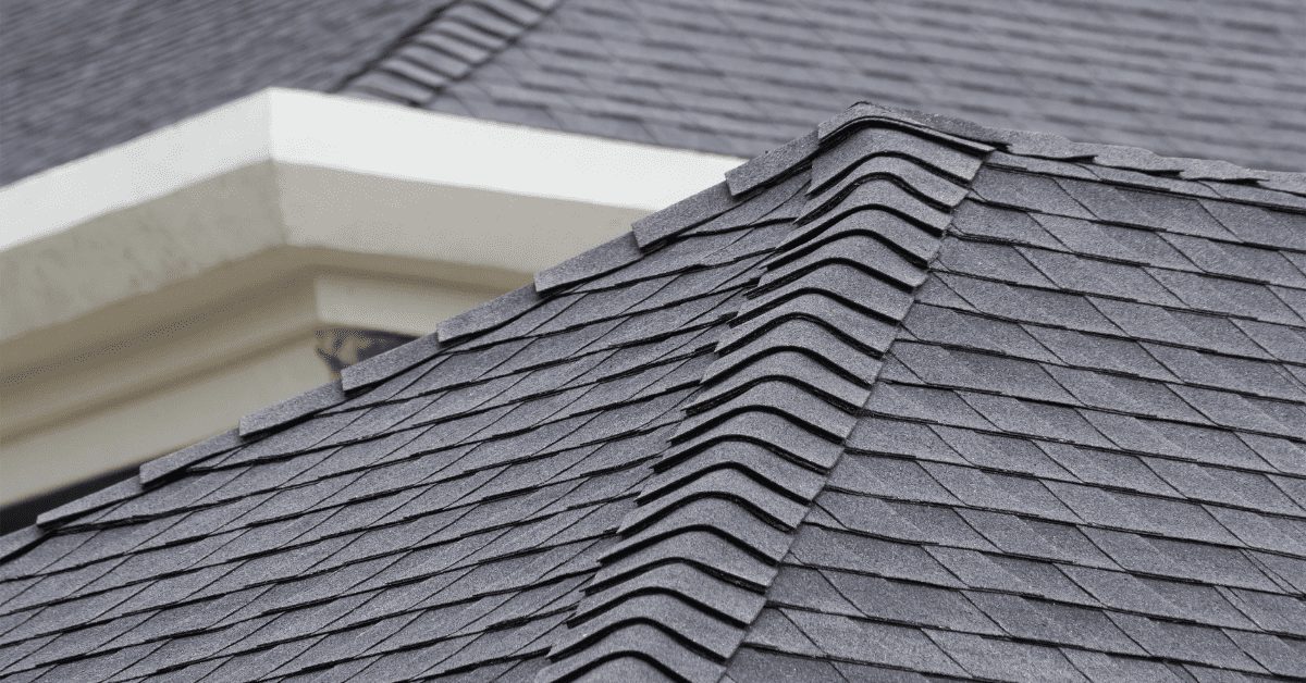 Gray asphalt shingles on a roof