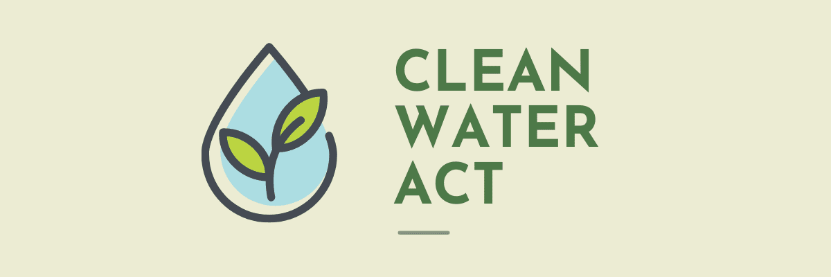 clean water act cover photo with yellow background and water drop with plant inside of it